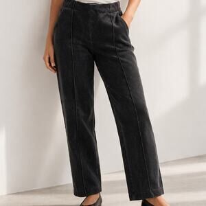 Everlane The Dream Pants Black Knit Ankle Pants Elastic Waist Waist Size M